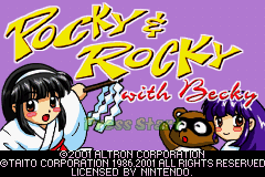 Pocky & Rocky with Becky Title Screen